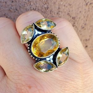 New Citrine 925 Silver Ring.